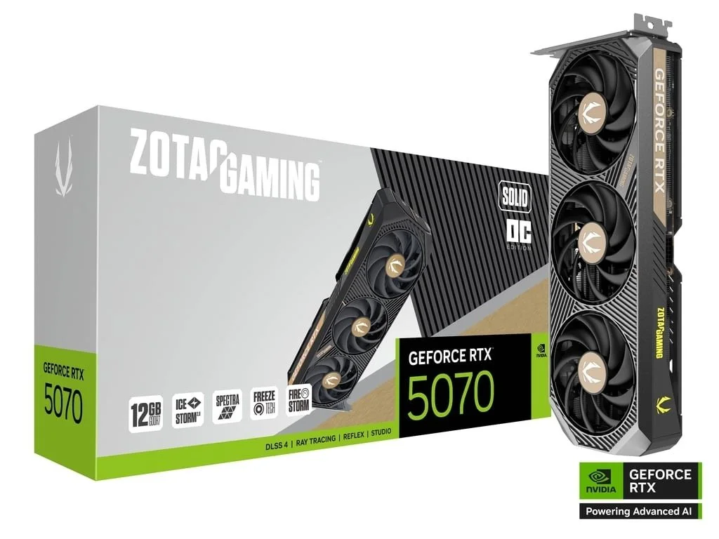 כרטיס מסך ZOTAC Gaming RTX 5070 12GB GDDR7 Solid OC